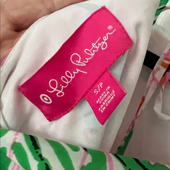 Lilly Pulitzer for Target Nosey Posey Pink Silky Mini Dress with Quarter Sleeves - Picture 7 of 8